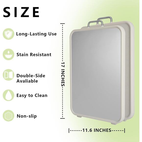 Stainless Steel Cutting Board, Double Sided Cutting Boards for Kitchen, Stainles - Picture 3 of 5